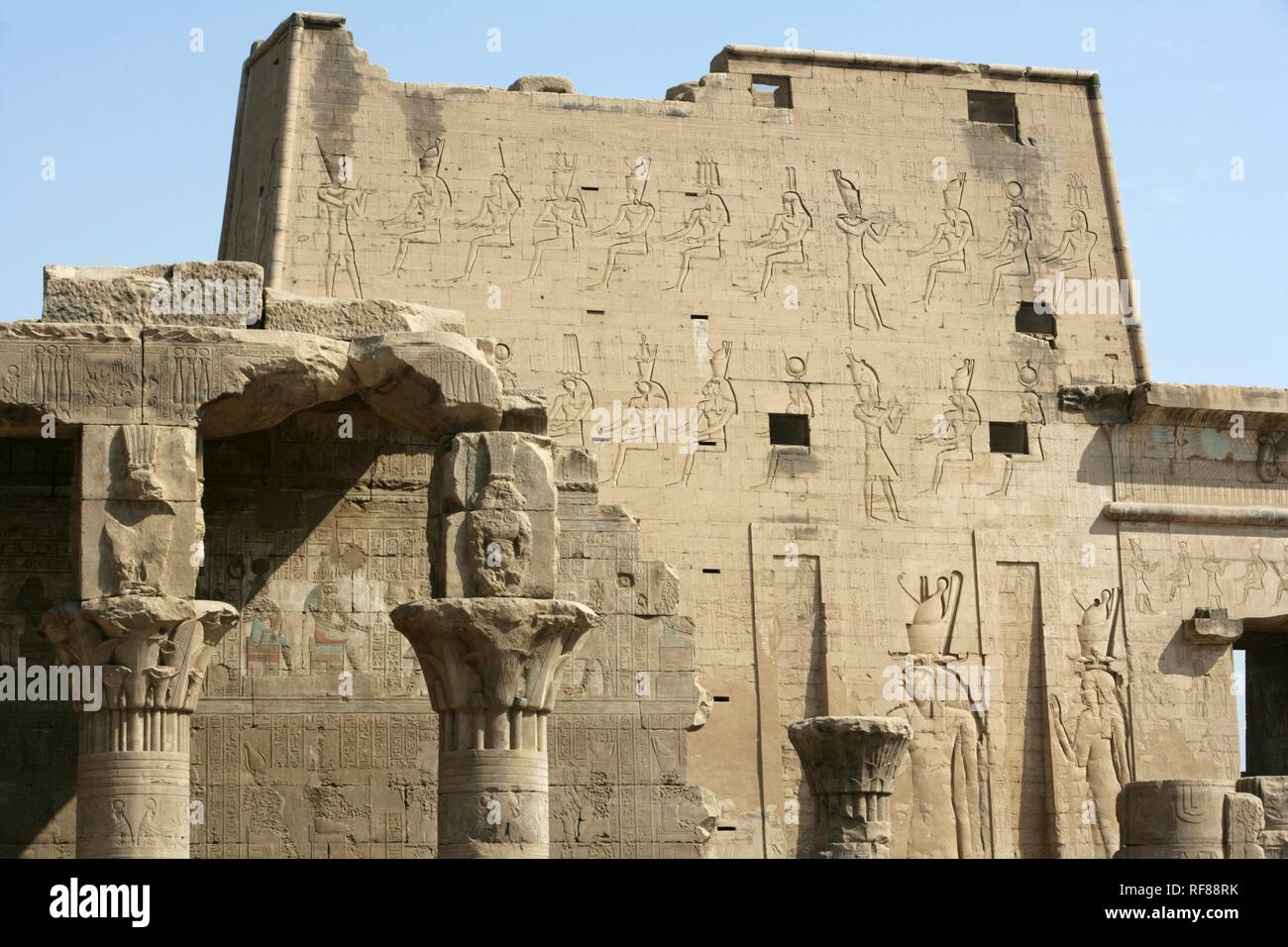 The Temple of Edfu (temple dedicated to the falcon god Horus), Edfu, Egypt, Africa Stock Photo