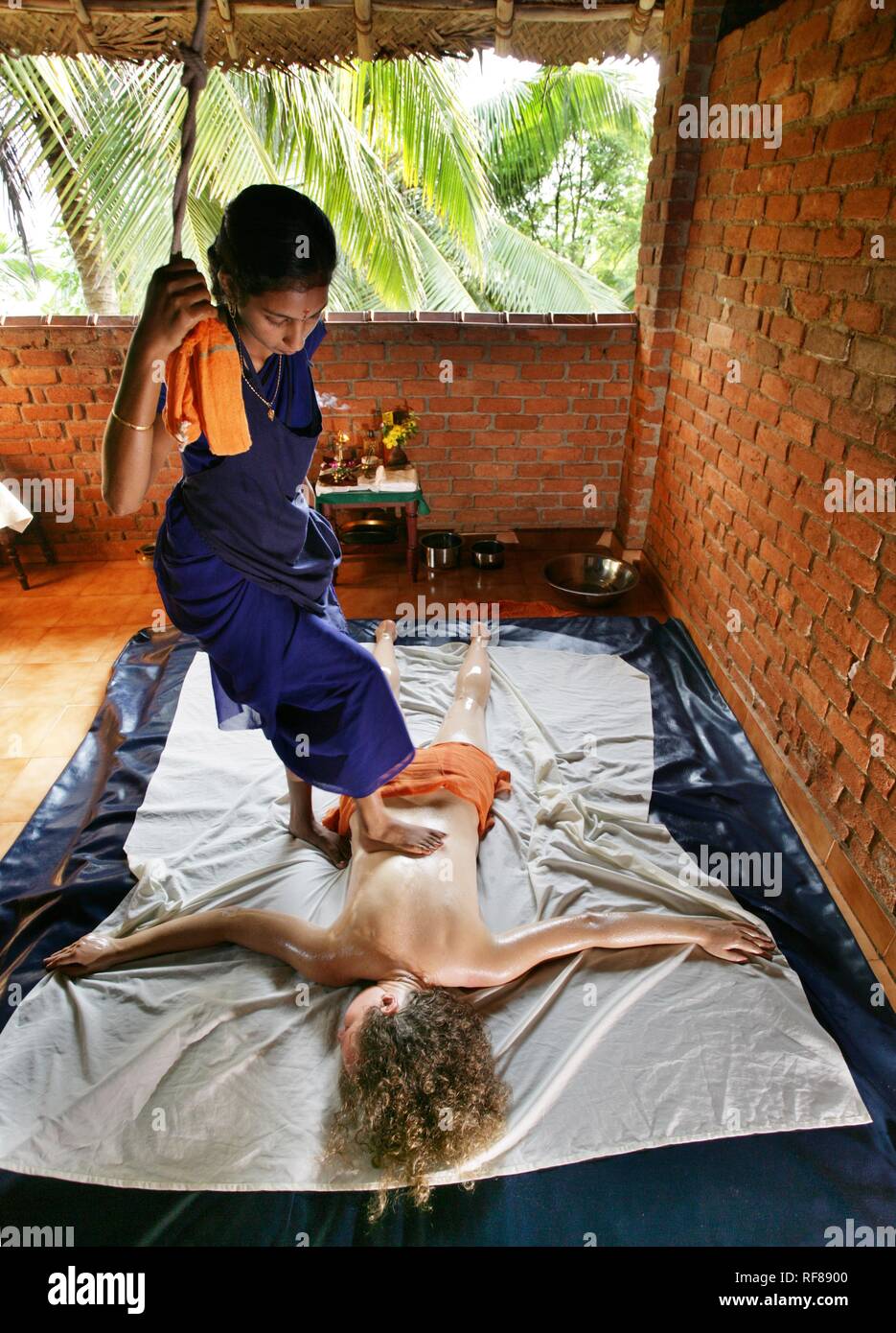 Back massage, Somatheeram Ayurveda Resort, traditional Ayurvedic medicine  spa resort in Trivandrum, Kerala, India, Asia Stock Photo - Alamy