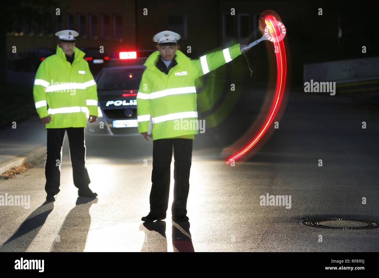 New blue police uniforms worn by 1400 male and female North Rhine
