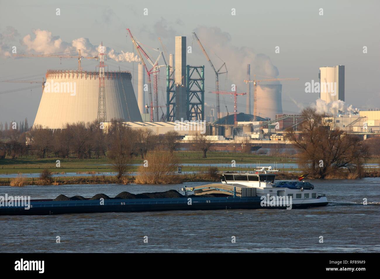 Construction site of the new 750-Megawatt coal power station Walsum-10, built by Hitachi Europe in Duisburg Stock Photo
