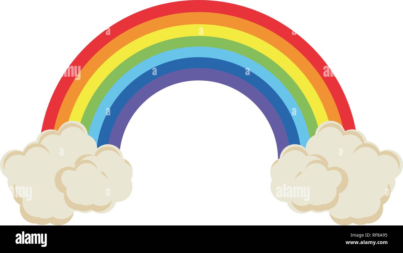 Rainbow with clouds Stock Vector Image & Art - Alamy