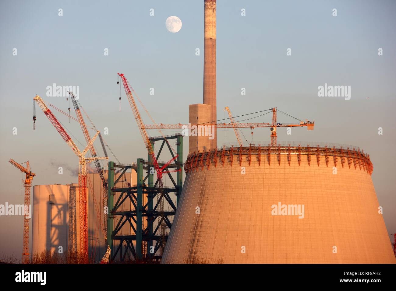 Construction site of the new 750-Megawatt coal power station Walsum-10, built by Hitachi Power Europe in Duisburg Stock Photo