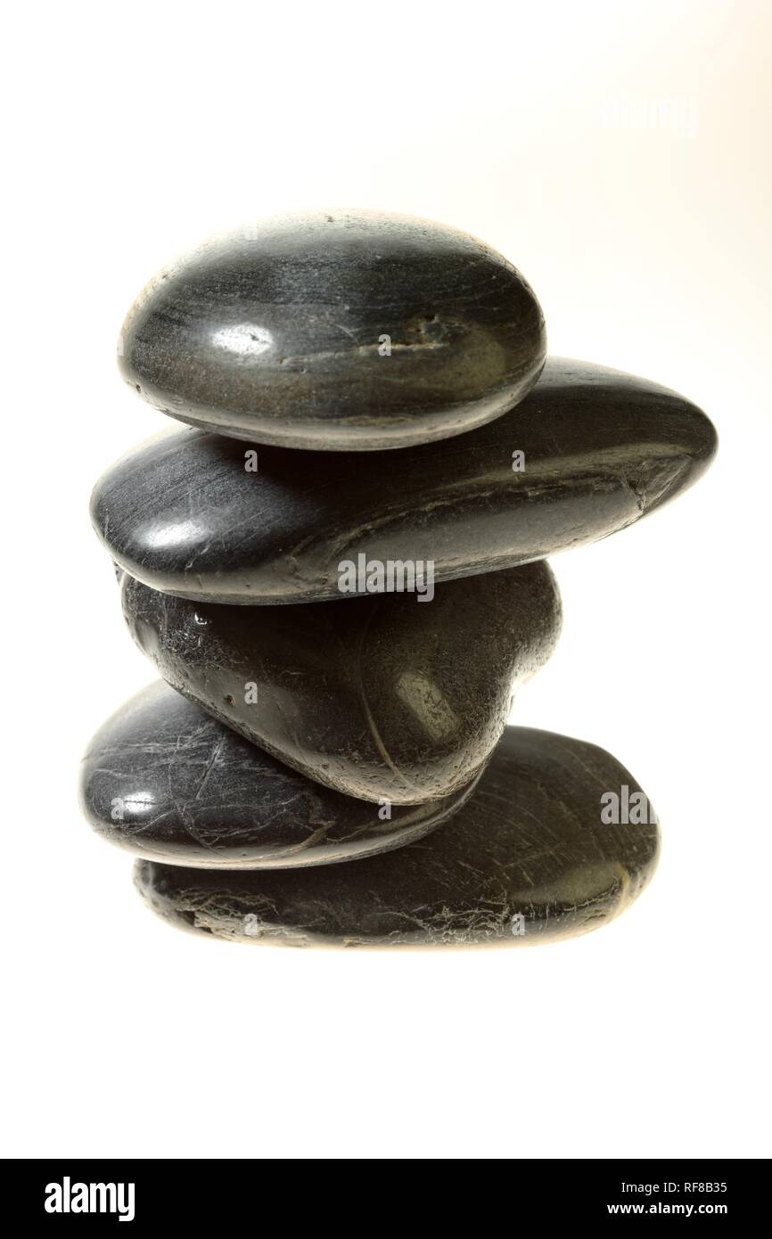 Studio still-life: stacked pebbles, stones Stock Photo - Alamy