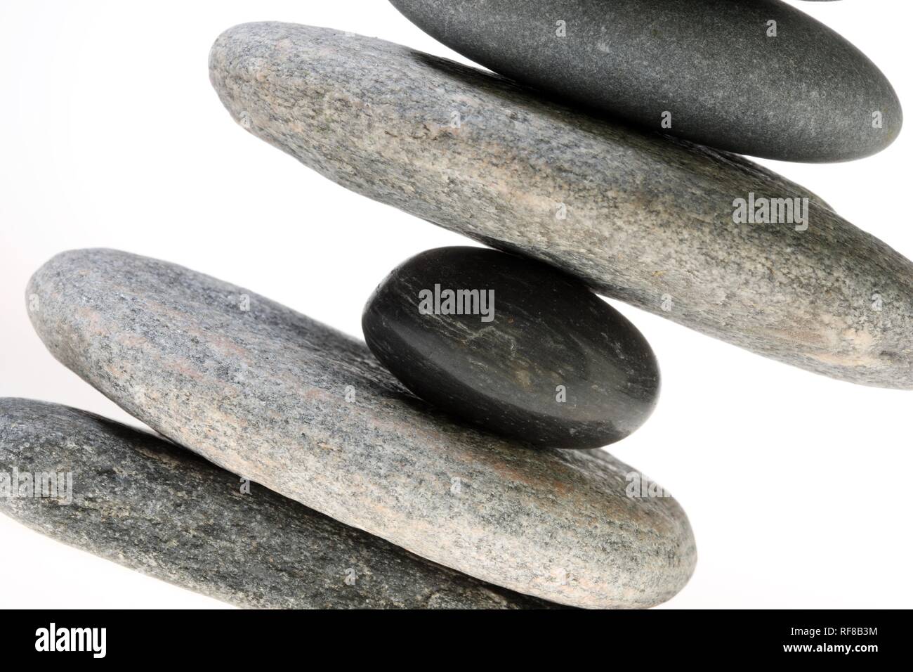 Studio still-life: stacked pebbles, stones Stock Photo