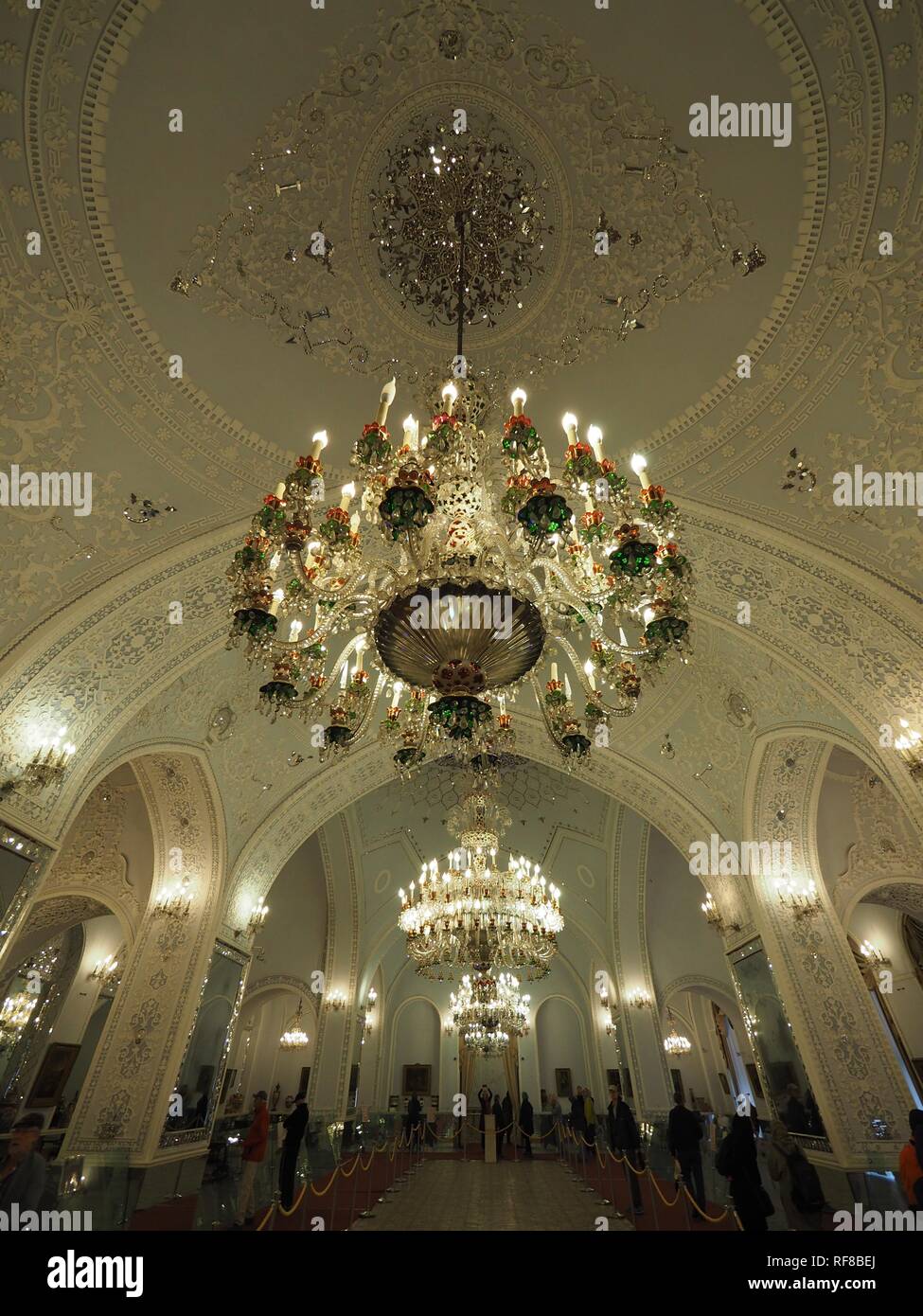 Magnificent hall, chandelier, Golestan Palace, UNESCO World Heritage Site, Tehran, Tehran