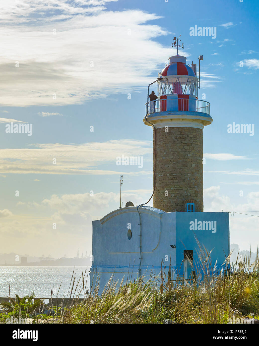 Exterior view of punta carretas lighthouse at montevideo city, Uruguay Stock Photo