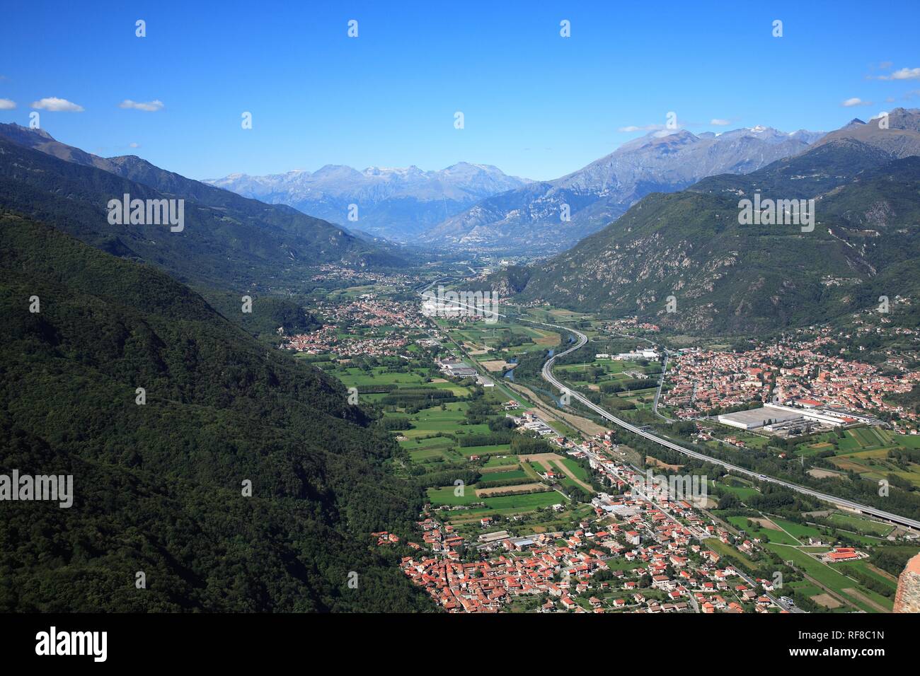 Sant Ambrogio, Condove and Sant Antonio in the Valle di Susa, Piedmont, Italy Stock Photo