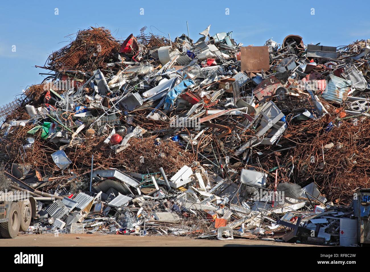 Scrap yard for recycling of metals Stock Photo