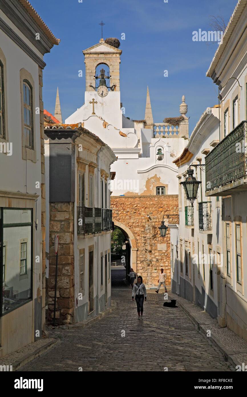 Old part of town, Faro, Algarve, Portugal Stock Photo
