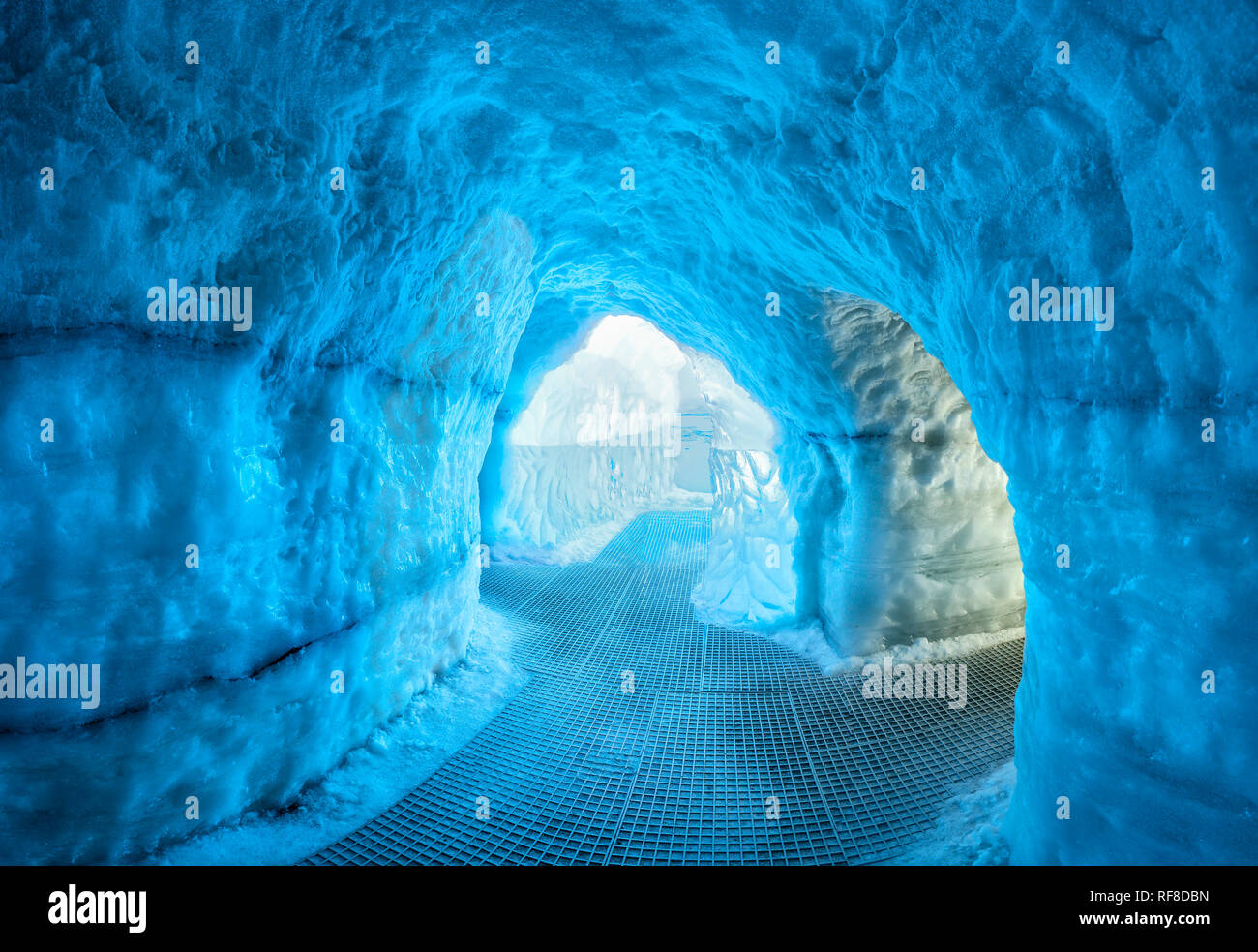 Glacier Ice Cave Exhibit, Perlan Museum (The Pearl) Reykjavik, Iceland. Stock Photo