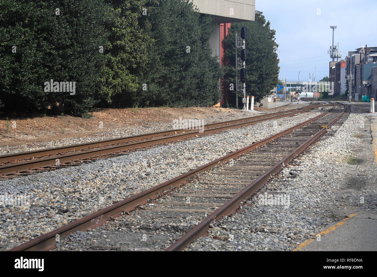 Train Tracks urban Stock Photo Alamy