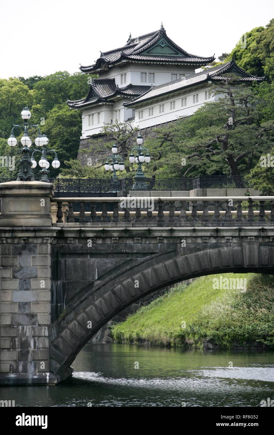 Imperial Palace, Niju Bridge, Tokyo, Japan, Asia Stock Photo