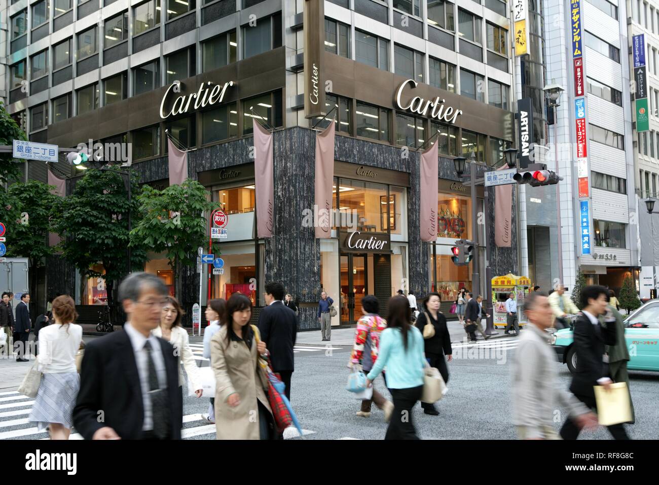 Cartier store on Chuo Dori Street, luxury shopping and entertainment district, Ginza, Tokyo, Japan, Asia Stock Photo