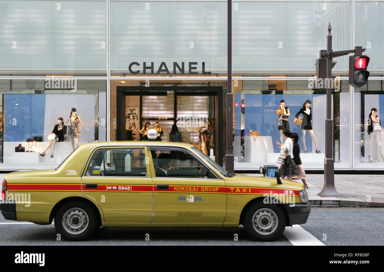 Chanel store on Chuo Dori Street, luxury shopping and entertainment district, Ginza, Tokyo, Japan, Asia Stock Photo