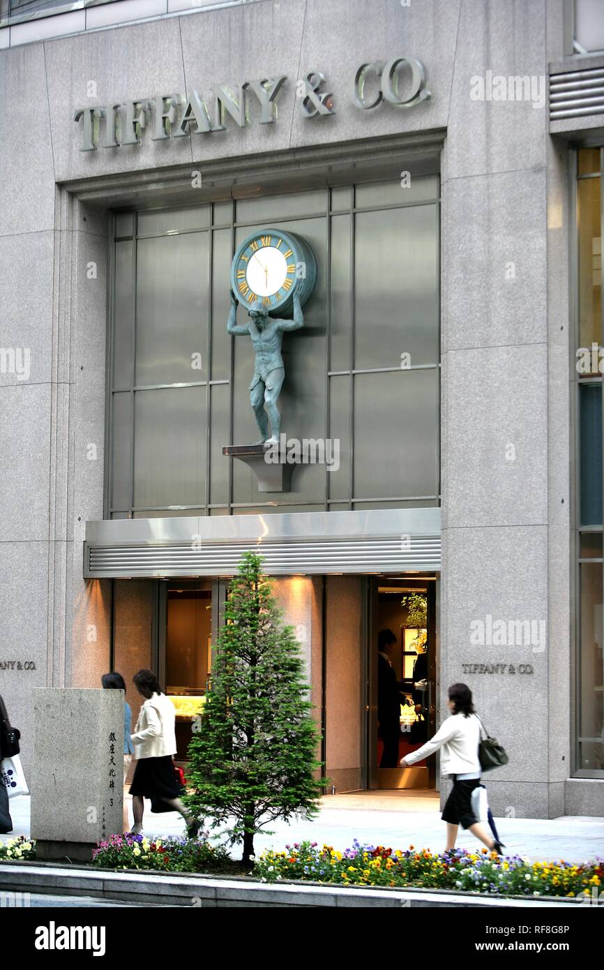 Tiffany & Co. store on Chuo Dori Street, luxury shopping and entertainment district, Ginza, Tokyo, Japan, Asia Stock Photo