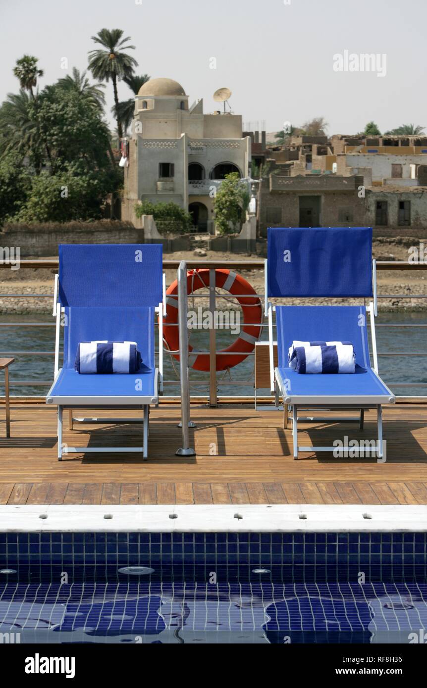 Deck chairs, cruising the Nile on board the "Zahra" between Aswan and