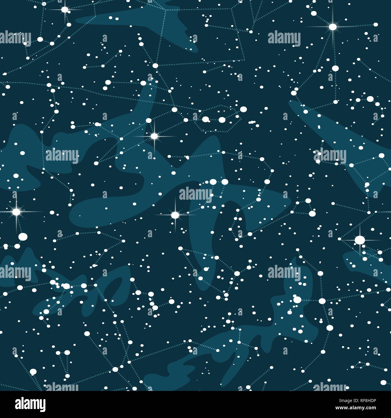 Astronnomic Art Space Seamless Pattern. Endless repeatable night sky background Stock Vector
