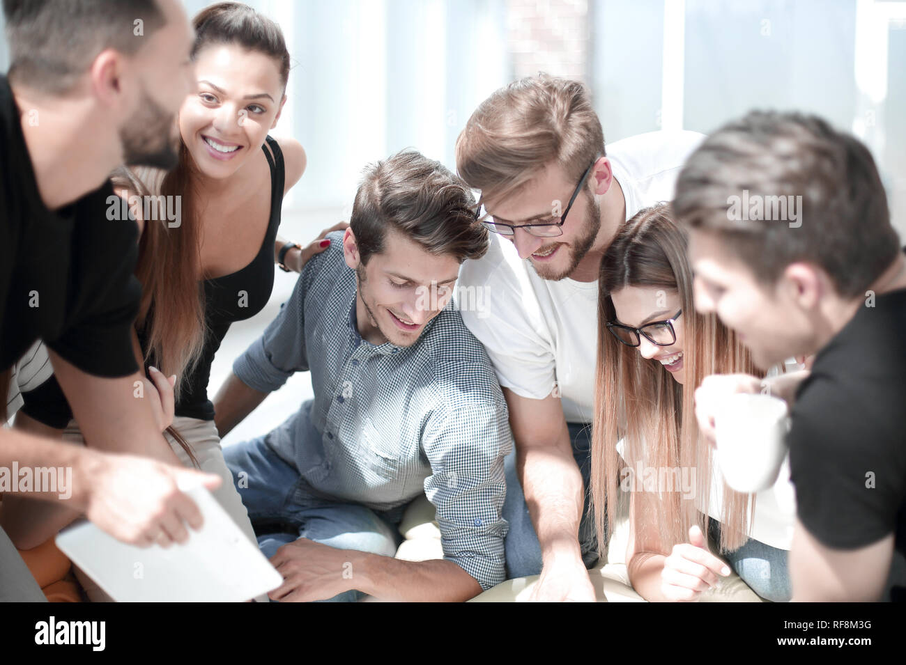 group of young entrepreneurs discussing new ideas Stock Photo Alamy