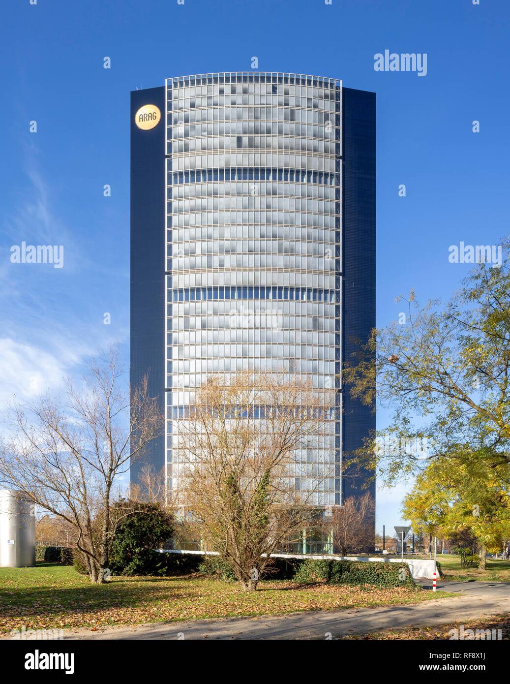 ARAG Tower, Insurance Headquarters ARAG, Architect Norman Foster, Mörsenbroich, Düsseldorf, Rhineland, North Rhine-Westphalia Stock Photo