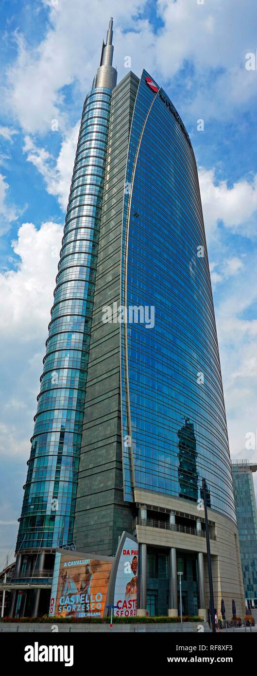 Torre Unicredit skyscraper at Milano Porta Garibaldi station, Milan, Lombardy, Italy Stock Photo