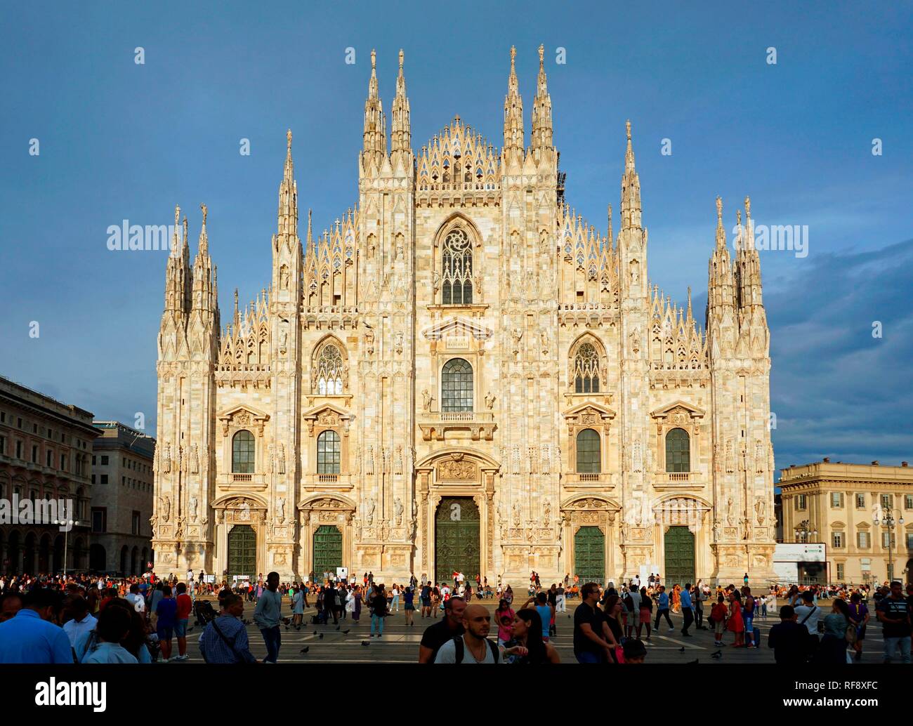 Milan Cathedral at the Golden Hour, Milan, Lombardy, Italy Stock Photo