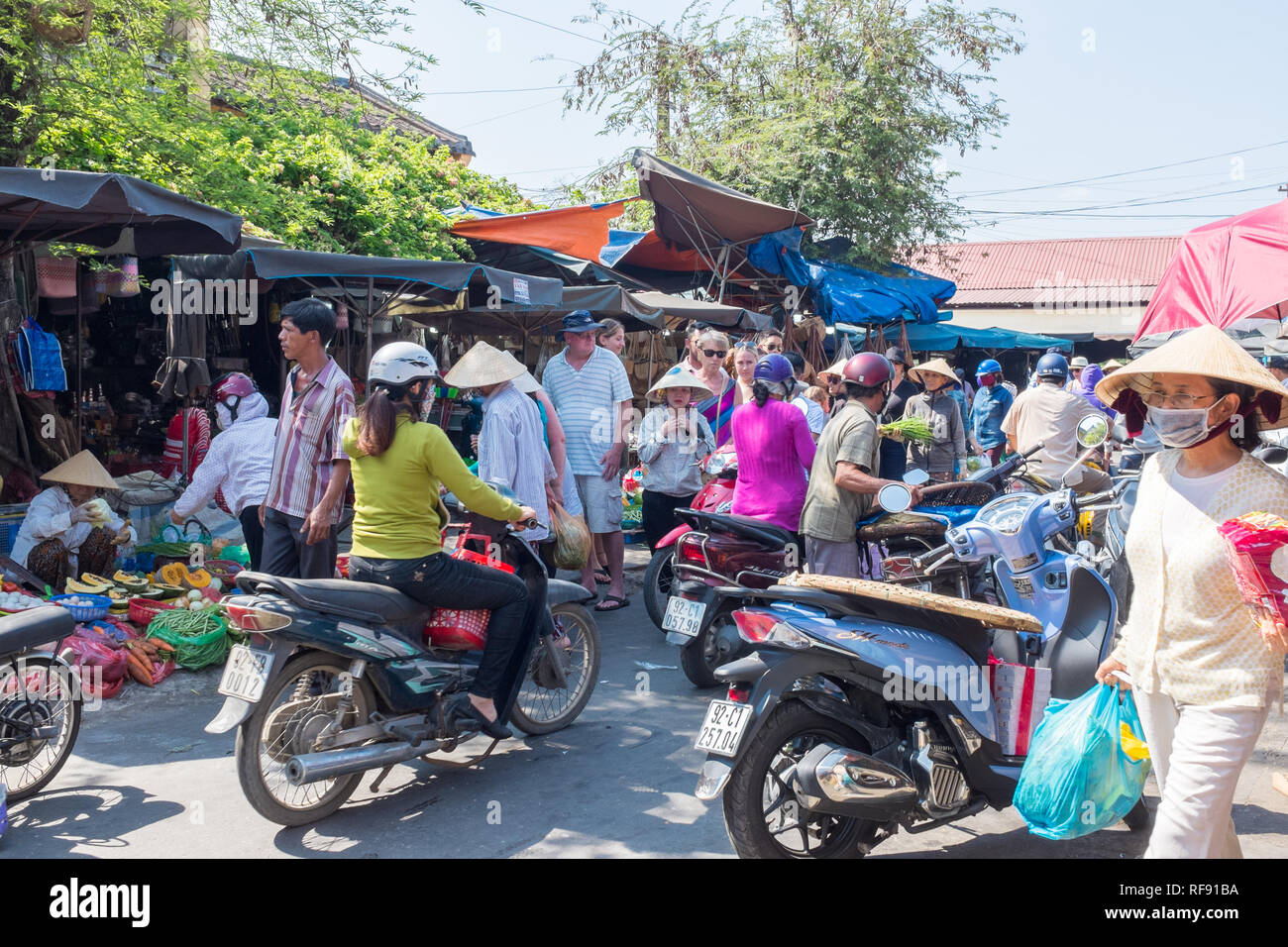 Fresh produce for sale at an outdoor market at Hoi An, Vietnam Stock Photo