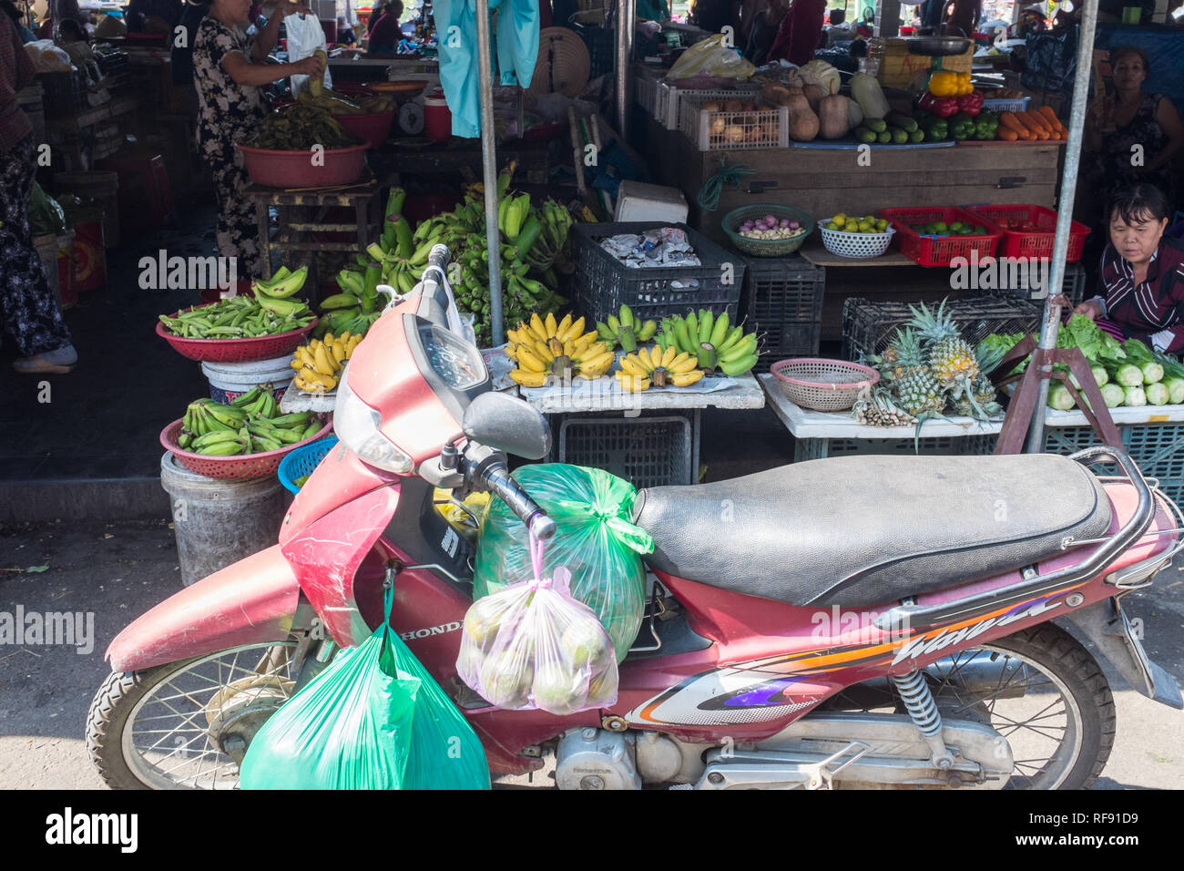 Fresh produce for sale at an outdoor market at Hoi An, Vietnam Stock Photo