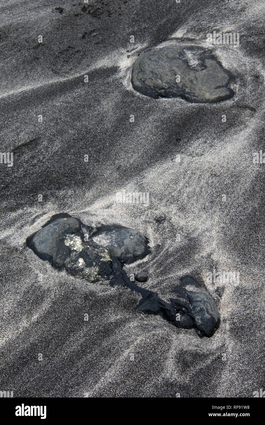 Sand & rock patterns, Talisker Bay, Isle of Skye Stock Photo