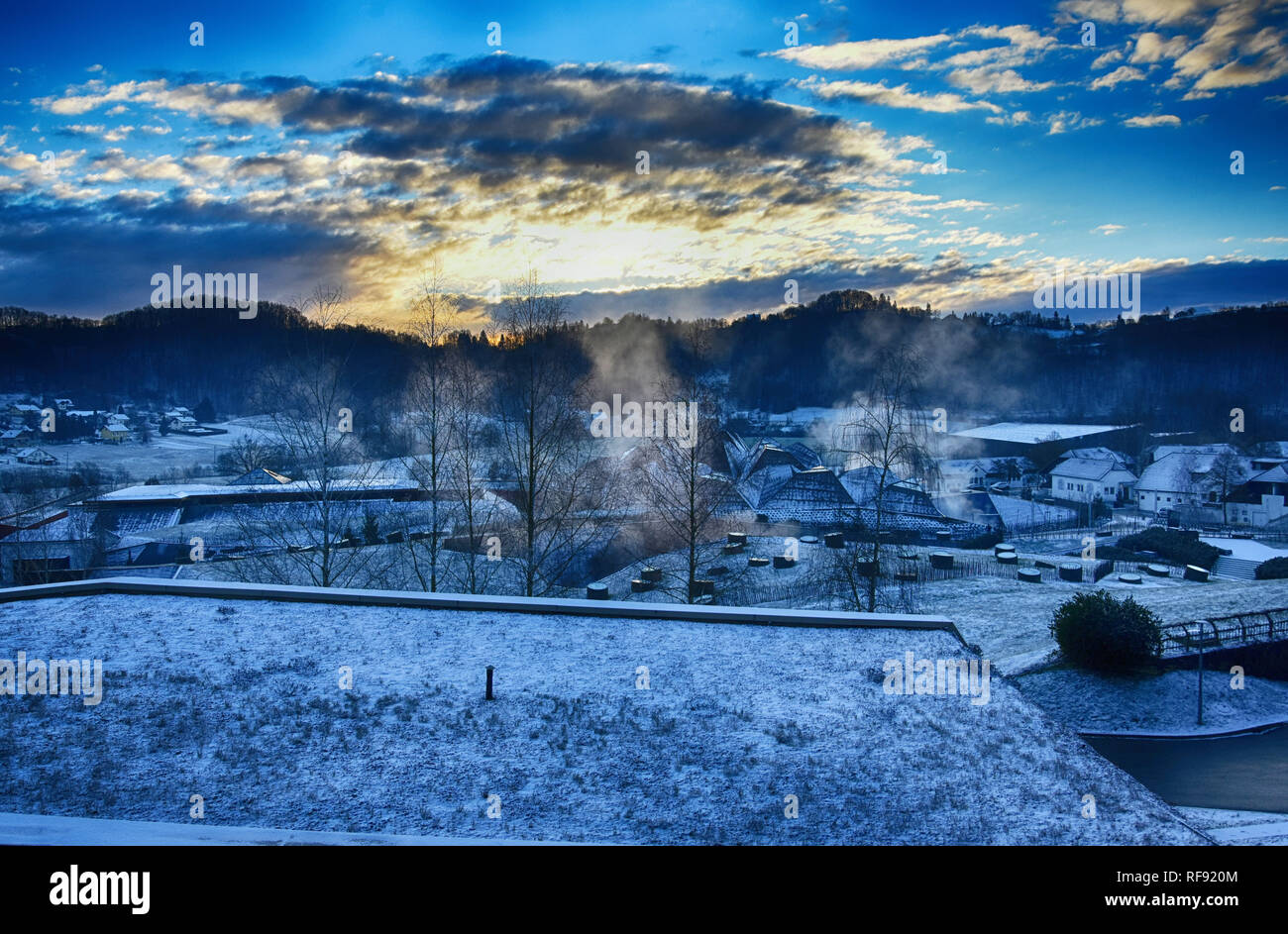 Winter morning @ Terme Olimia Stock Photo - Alamy