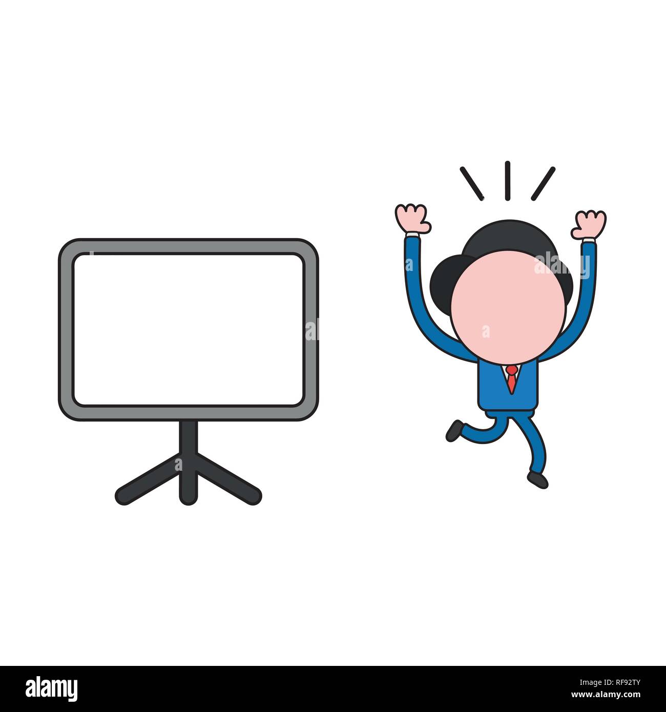 Vector Illustration Businessman Character Running Away From Blank