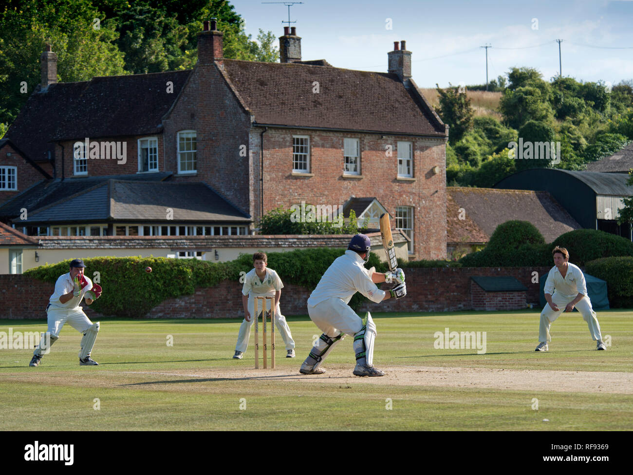 Bowerswaine House, Gussage All Saints, Dorset, which includes it's own full sized cricket pitch Stock Photo