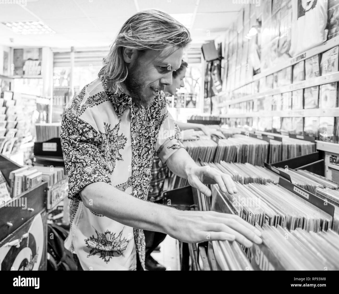 Vinyl records shop Black and White Stock Photos & Images - Alamy