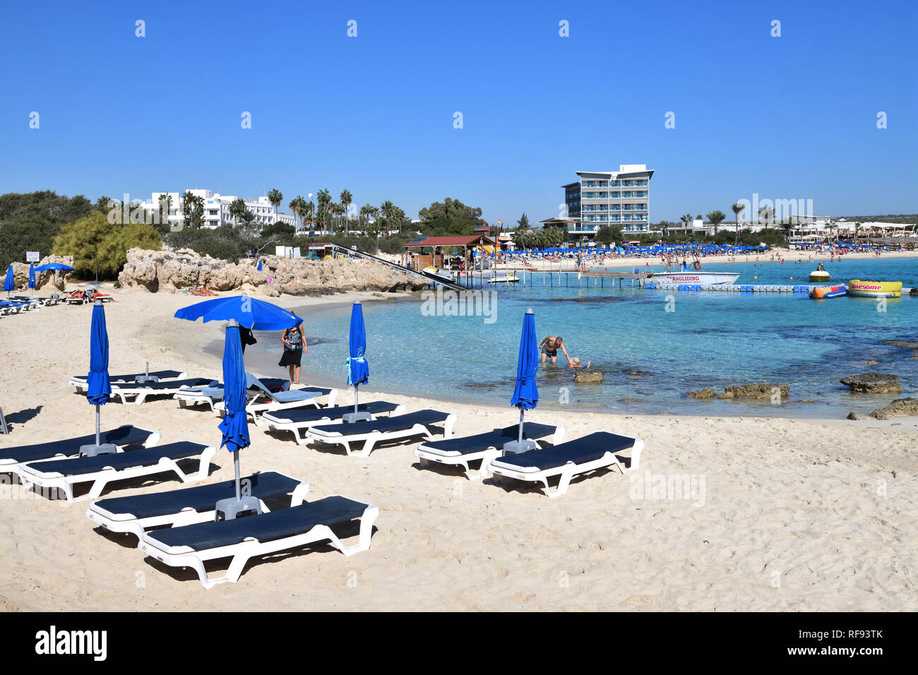 Ayia Napa Cyprus November 1 2018 Sun Loungers On
