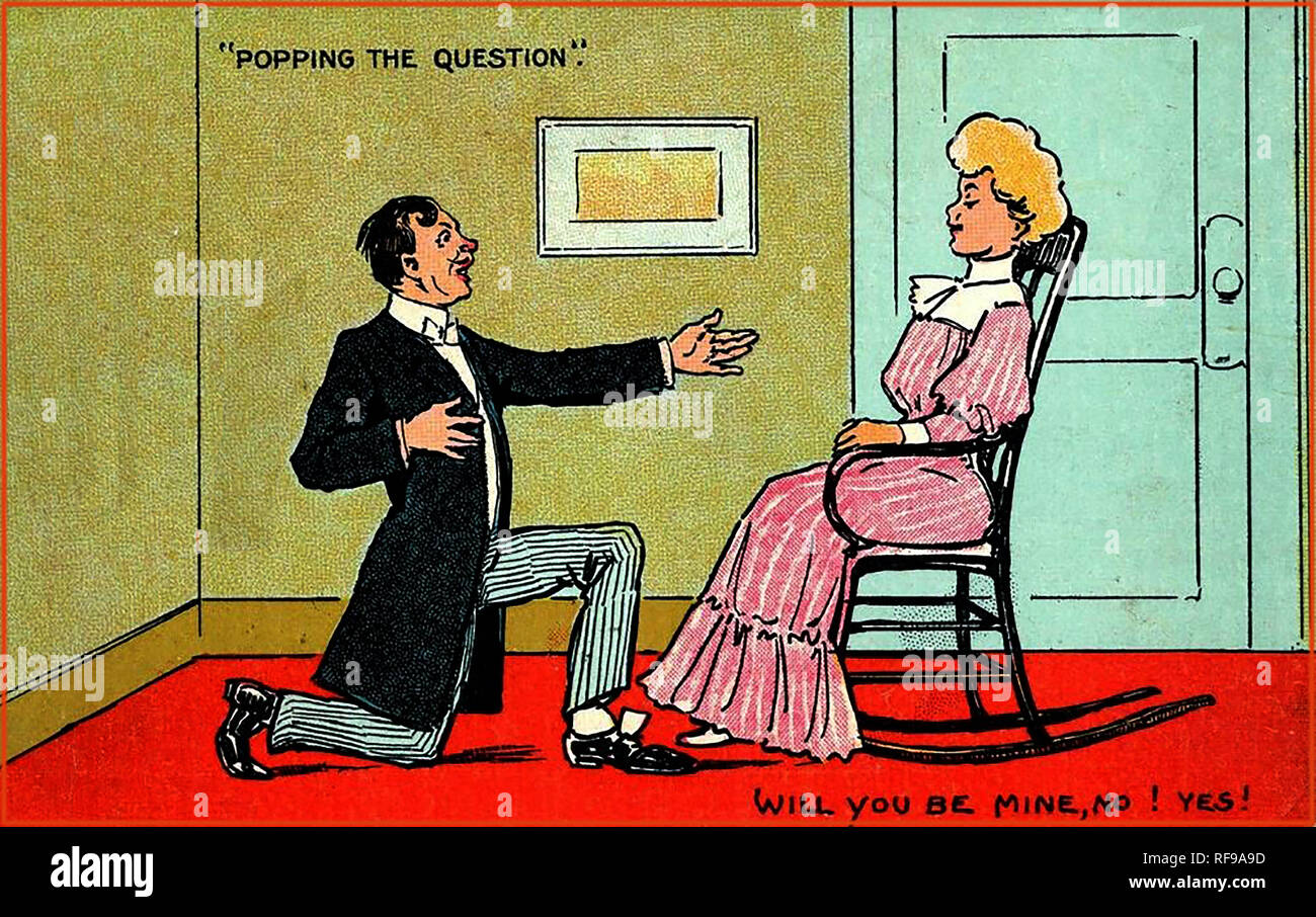 1907 - A marriage proposal Valentine's Day card Stock Photo