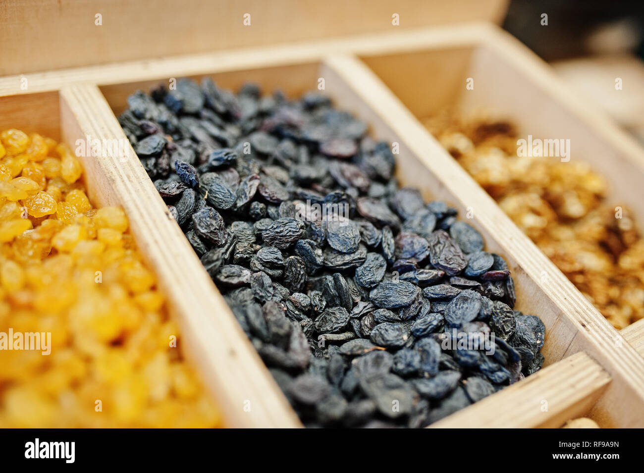 Raisins on the shelf of a supermarket or grocery store Stock Photo Alamy