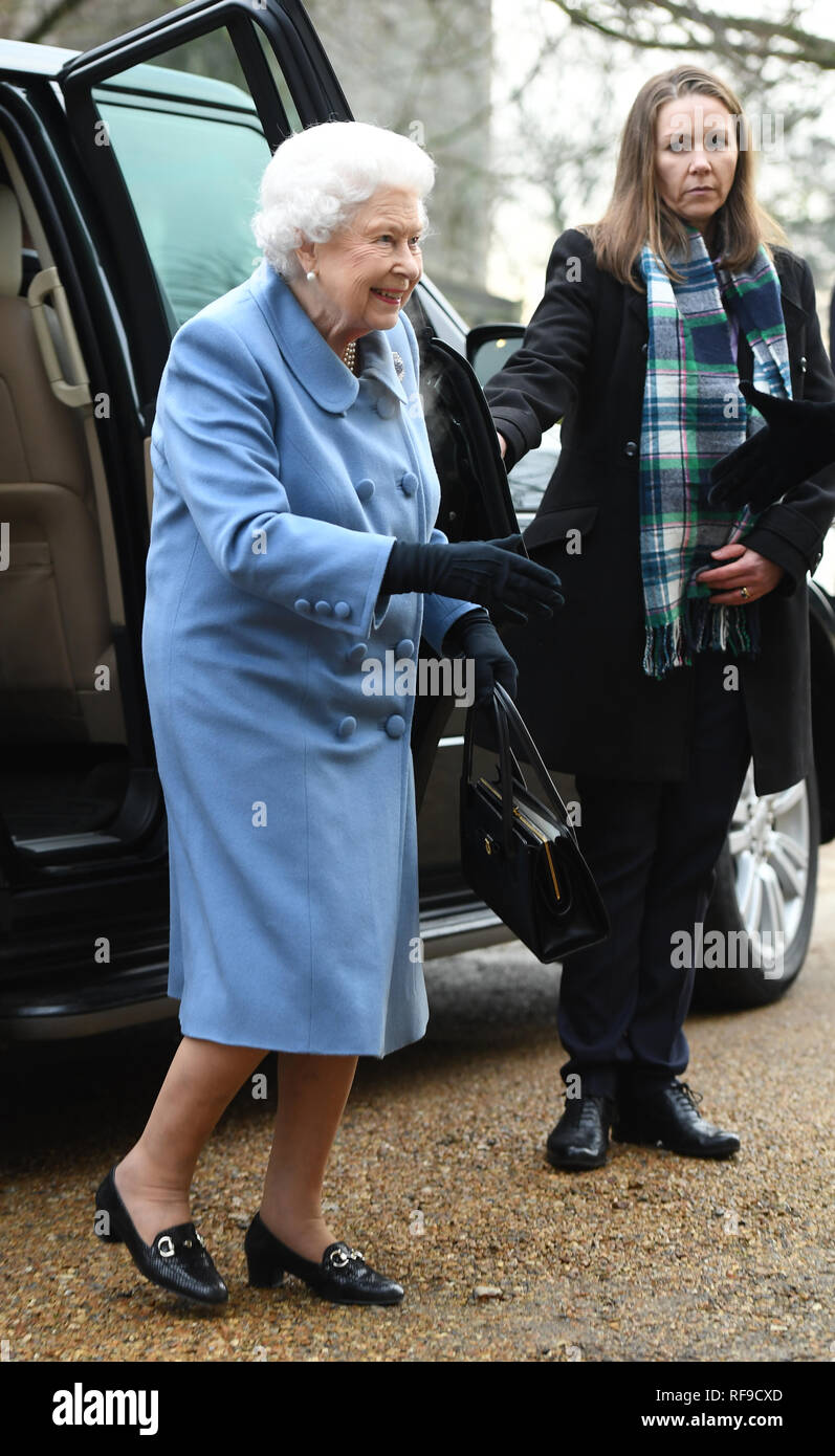 Queen Elizabeth II arrives to attend a Sandringham Women's Institute
