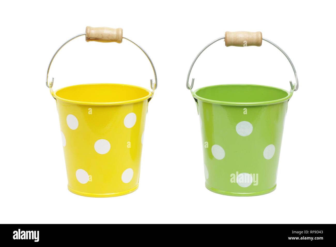 Two empty buckets isolated on white Stock Photo Alamy