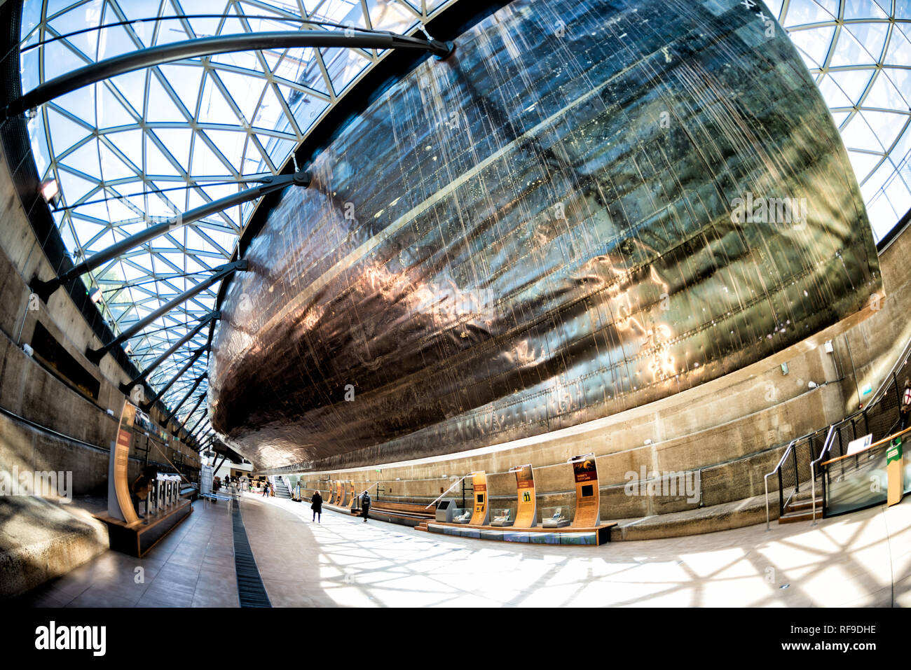 Cutty Sark Clipper Ship Hull Greenwich UK / GREENWICH, United Kingdom ...