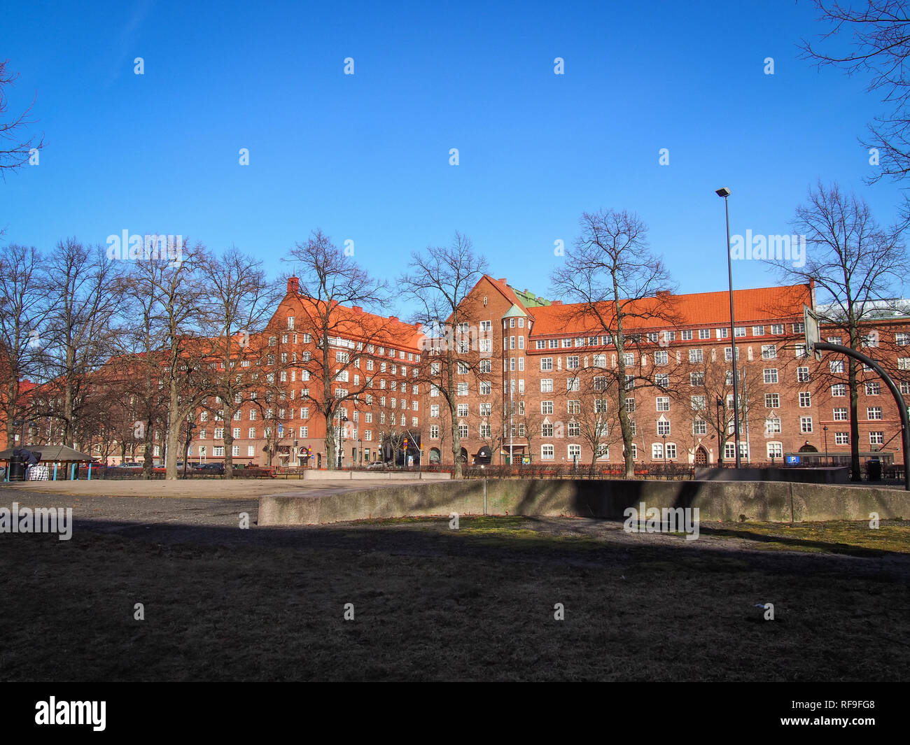 HELSINKI, FINLAND-MARCH 27, 2016: Tyical commuter town of the City Stock Photo