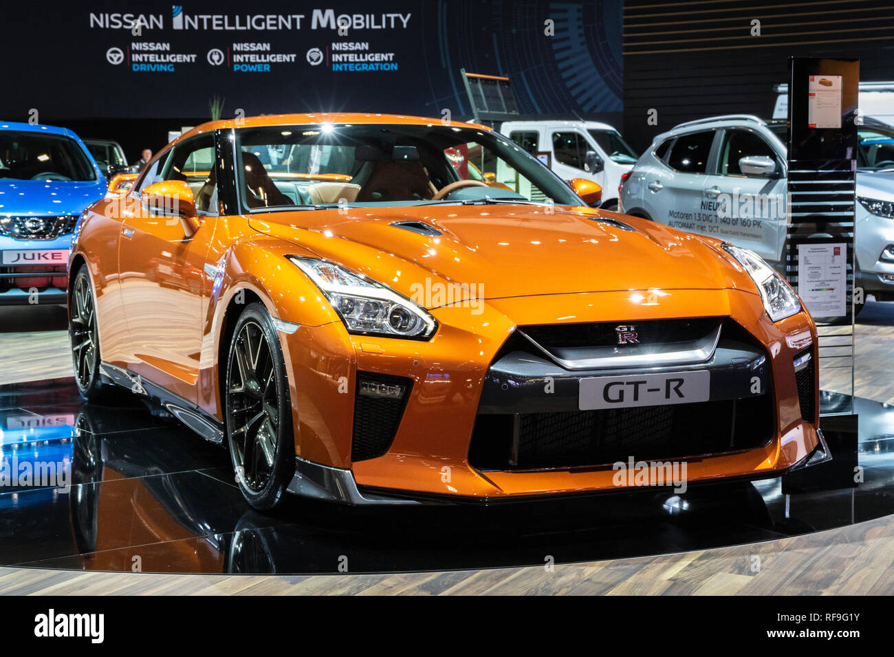 Brussels Jan Nissan Gt R Sports Car Showcased At The Th Brussels Motor Show