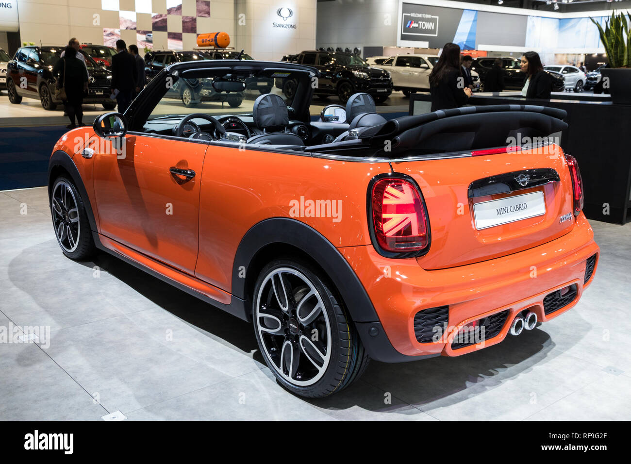 Brussels Jan 18 2019 Mini Cooper Cabrio Car Showcased At The