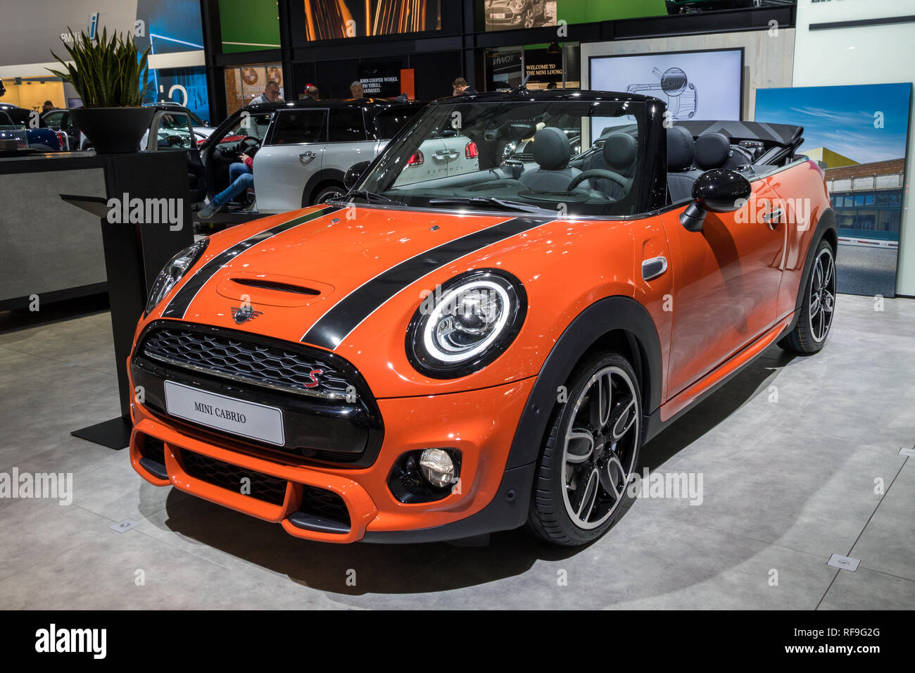 Brussels Jan 18 2019 Mini Cooper Cabrio Car Showcased At The