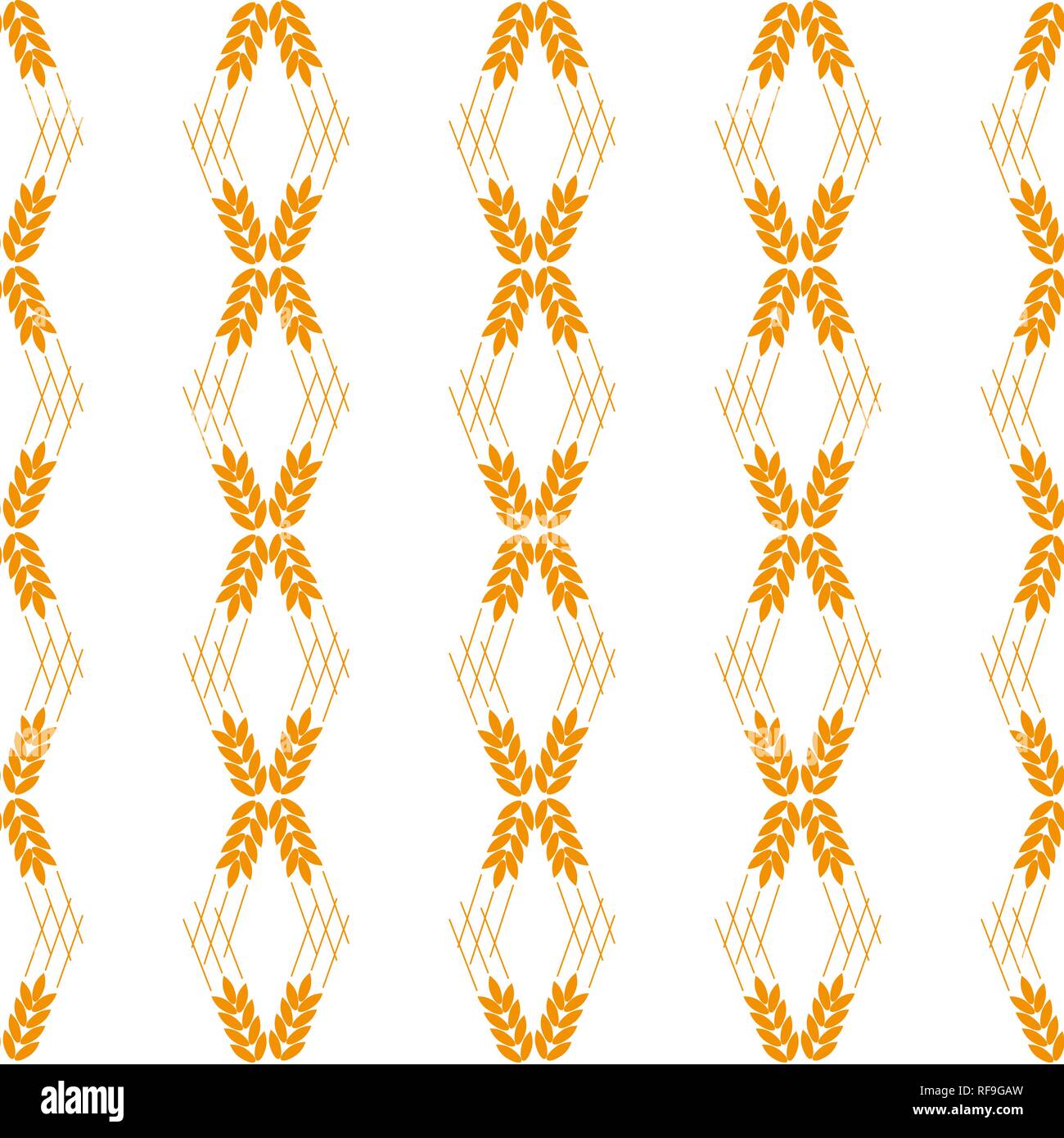 Malt Pattern Vector seamless pattern illustration ears of wheat. Malt beer ...