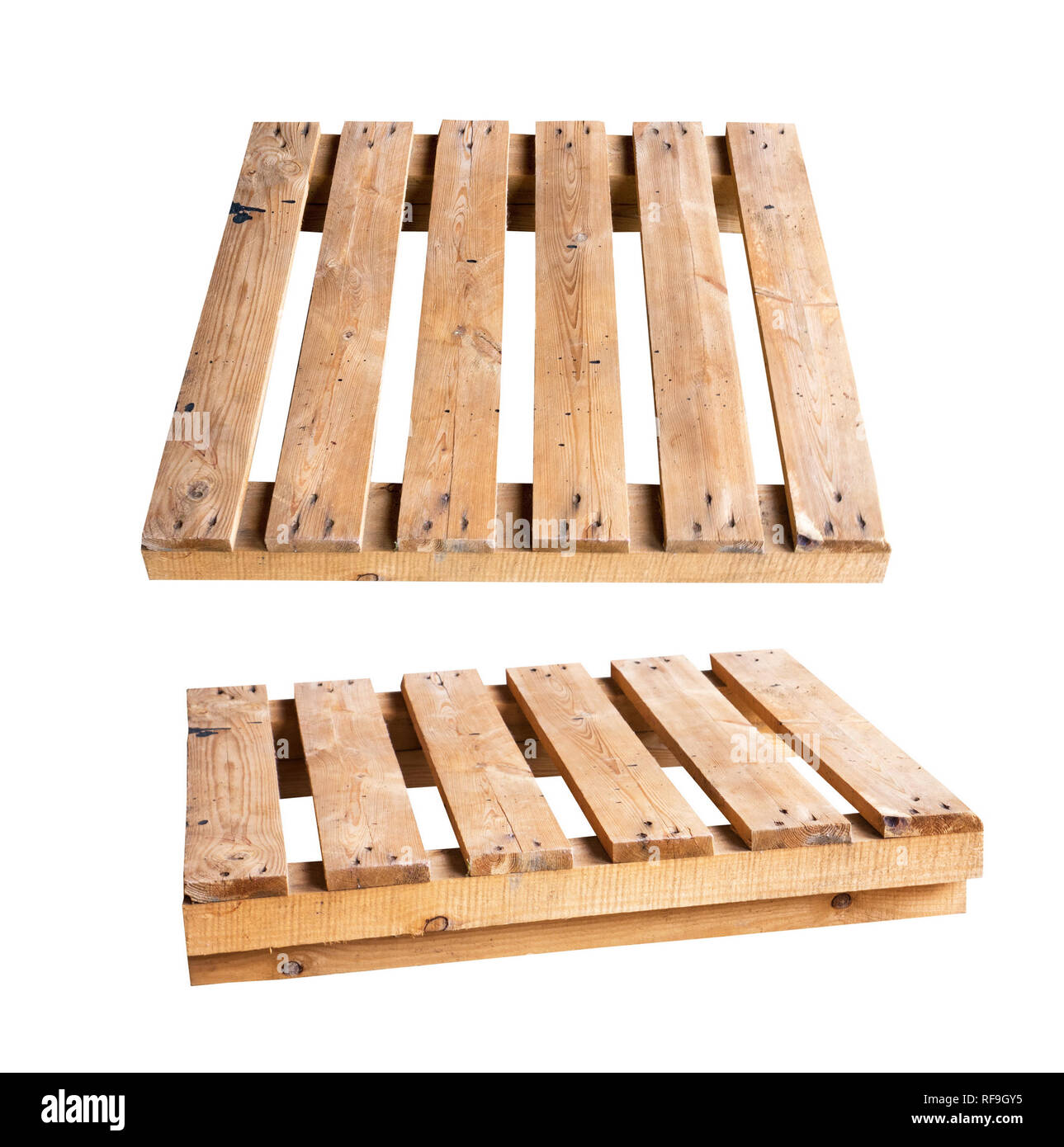 Wooden palette closeup on white Stock Photo - Alamy