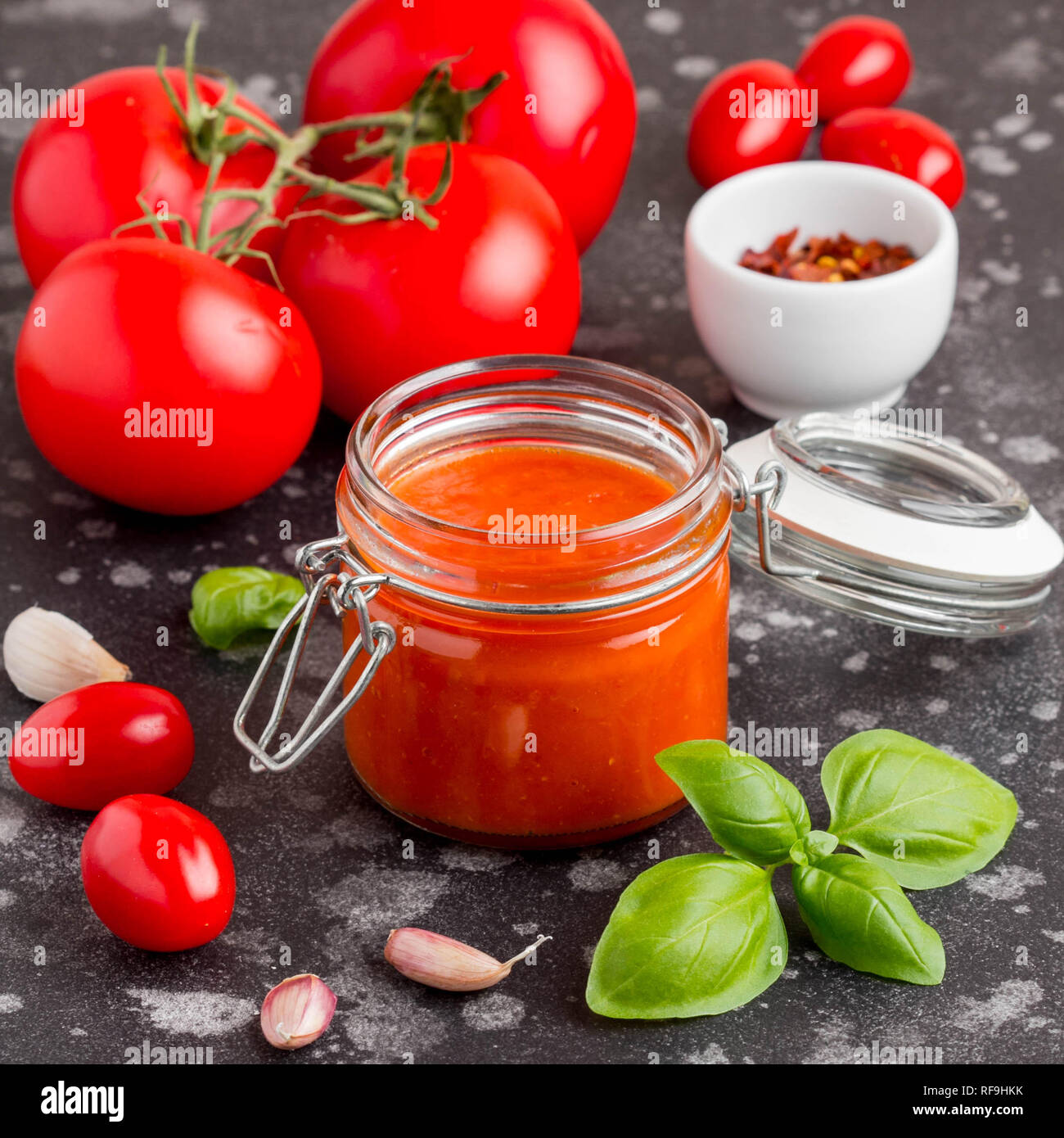 Red tomato sauce for pasta, pizza, Italian classic food Stock Photo - Alamy