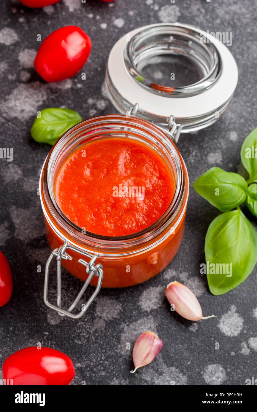 Red tomato sauce for pasta, pizza, Italian classic food Stock Photo - Alamy
