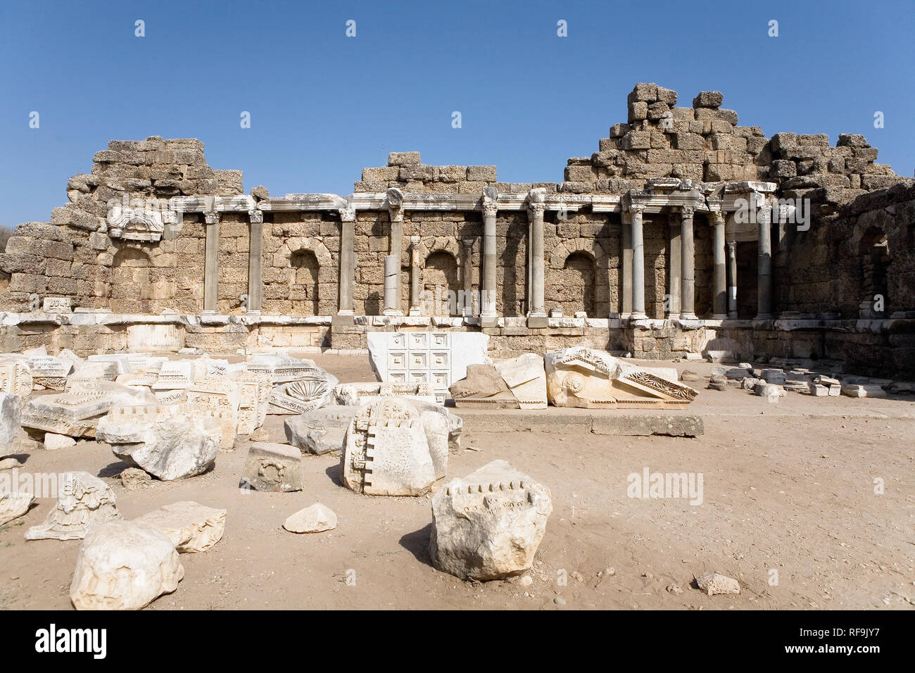 The ruins of the ancient city of Side. Turkey Stock Photo - Alamy