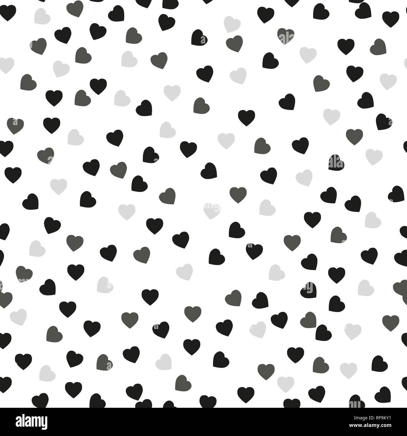 Black heart seamless pattern on white background vector. Minimalist   10 Stock Vector Image & Art - Alamy