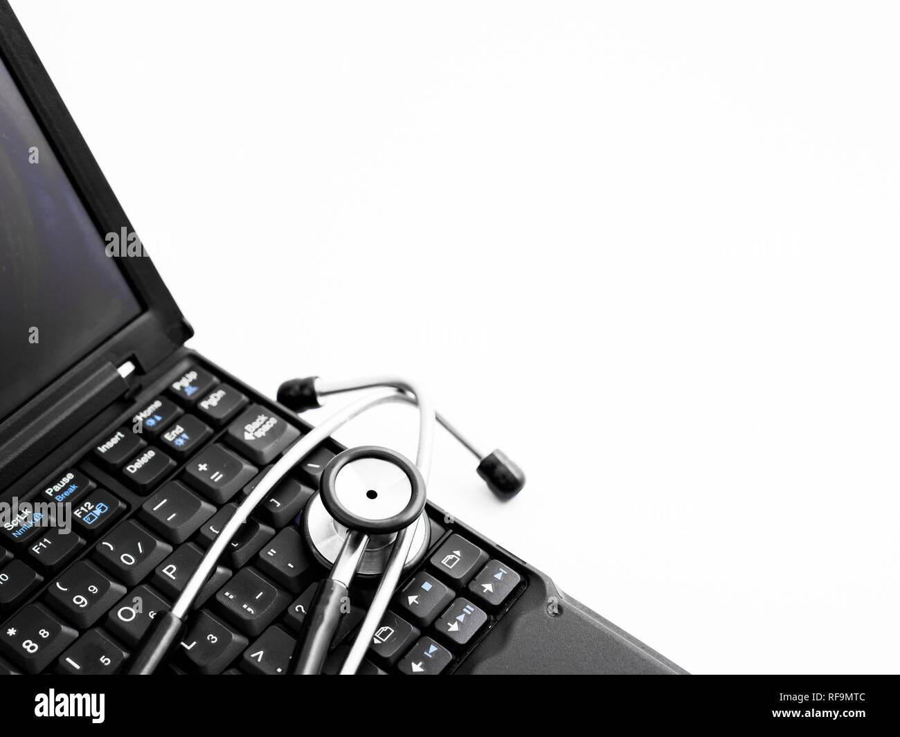 Electronic medical, stethoscope on PC/Laptop/Keyboard Stock Photo - Alamy