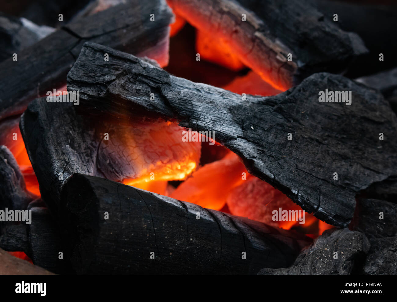 The charcoal is burning Stock Photo Alamy